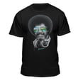 thumbnail image 1 of Teelocity Bob Ross Headphones & Shades Black Short Sleeve Graphic Tee, 1 of 4