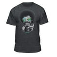 thumbnail image 1 of Teelocity Bob Ross Headphones & Shades Charcoal Heather Short Sleeve Graphic Tee, 1 of 4