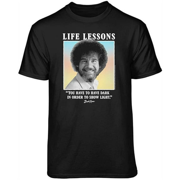 Teelocity Bob Ross Life Lessons Black Short Sleeve Graphic Tee