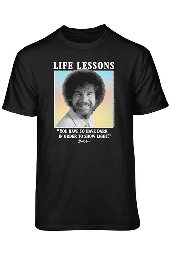 Bob Ross Life Lessons Black Short Sleeve Graphic Tee