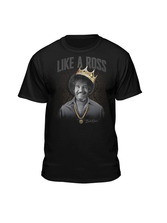 Bob Ross Like a Ross Black Short Sleeve Graphic Tee