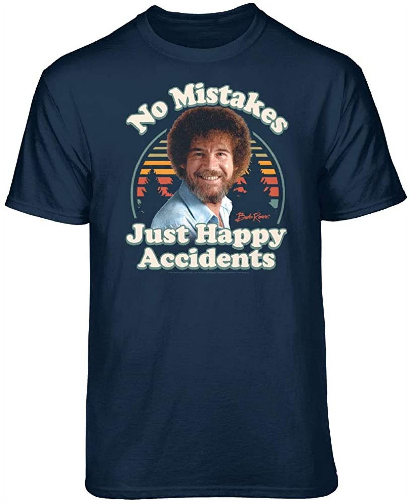 Teelocity Bob Ross No Mistakes Just Happy Accidents Navy Short Sleeve ...