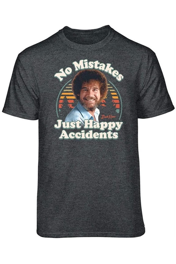Bob Ross No Mistakes Just Happy Accidents Retro Graphic T-Shirt