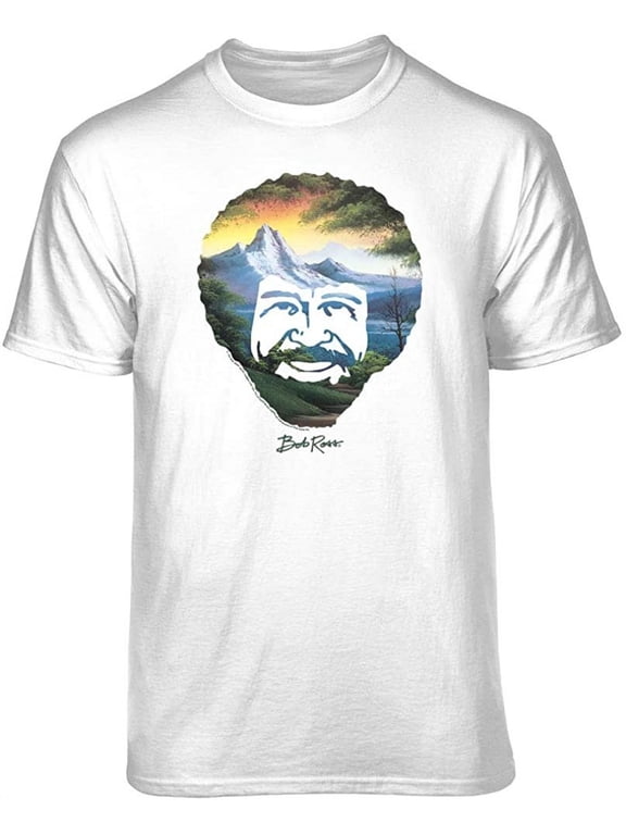 Bob Ross Paint Scene White Short Sleeve Graphic Tee