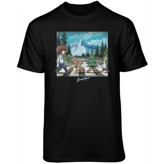 Teelocity Bob Ross Road Walk Graphic T-Shirt