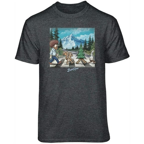 Teelocity Bob Ross Road Walk Graphic T-Shirt