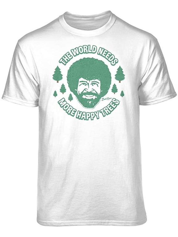 Bob Ross The World Needs More Happy Trees White Short Sleeve Graphic Tee