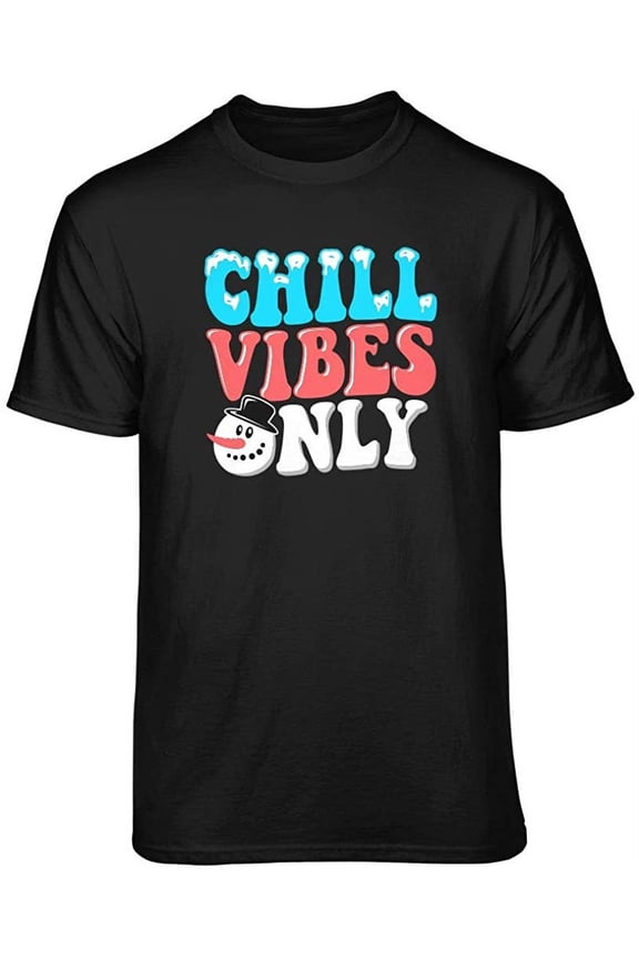 Chill Vibes Only Graphic T-Shirt (X-Large - Standard Fit, Black)