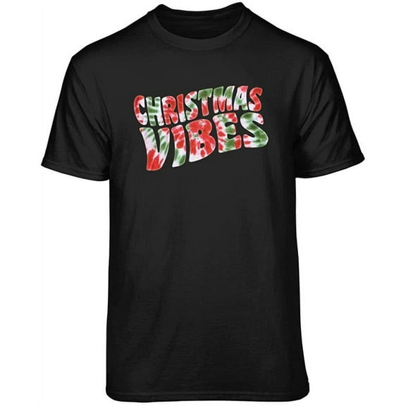 Teelocity Christmas Vibes Graphic T-Shirt (Medium - Standard Fit, Black)