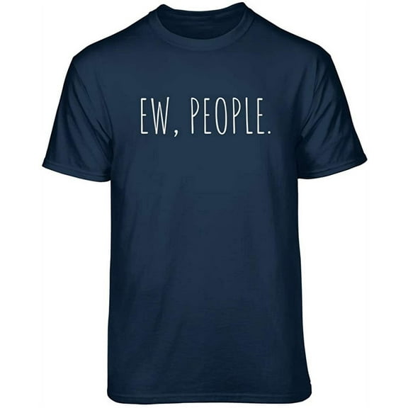 Teelocity Ew People Graphic T-Shirt (2XL - Standard Fit, Navy)