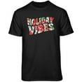 thumbnail image 1 of Teelocity Holiday Vibes Graphic T-Shirt (Small - Standard Fit, Black), 1 of 4
