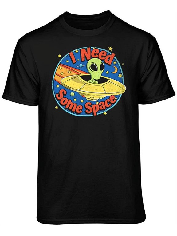 I Need Some Space Alien Graphic T-Shirt (2XL - Standard Fit, Black)