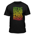 thumbnail image 1 of Teelocity Men's Black Let's Get Together and Feel Alright Relaxed Fit Short Sleeve Graphic T-Shirt, 1 of 1