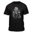 thumbnail image 1 of Teelocity Men's Day of the Dead Tattoo Girl with Doberman Tough Dog Black Relaxed Fit Short Sleeve Graphic T-Shirt, 1 of 3