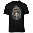 thumbnail image 1 of Teelocity Men's Dragon Tiger Skull Black Relaxed Fit Short Sleeve Graphic T-Shirt, 1 of 3