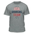 thumbnail image 1 of Teelocity Men's Funny Red, White and Blue USA Drinking Team Athletic Heather Grey Relaxed Fit Short Sleeve Graphic T-Shirt, 1 of 3