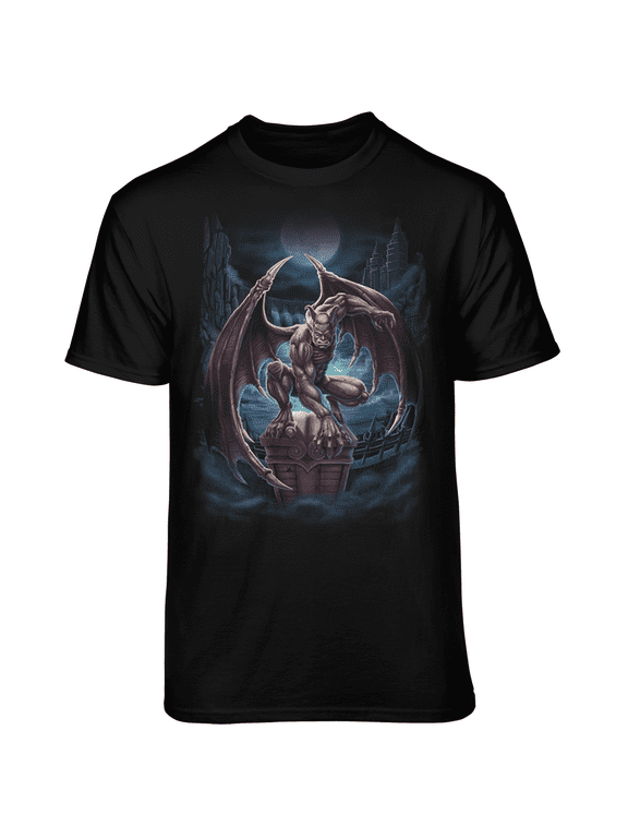 Men's Gargoyle Guardian Black Relaxed Fit Short Sleeve Graphic T-Shirt