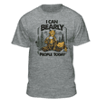 thumbnail image 1 of Teelocity Men's I Can Bearly People Funny Drinking Bear in the Woods Athletic Heather Relaxed Fit Short Sleeve Graphic T-Shirt, 1 of 3