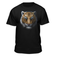 thumbnail image 1 of Teelocity Men's Tiger Head Black Relaxed Fit Short Sleeve Graphic T-Shirt, 1 of 3