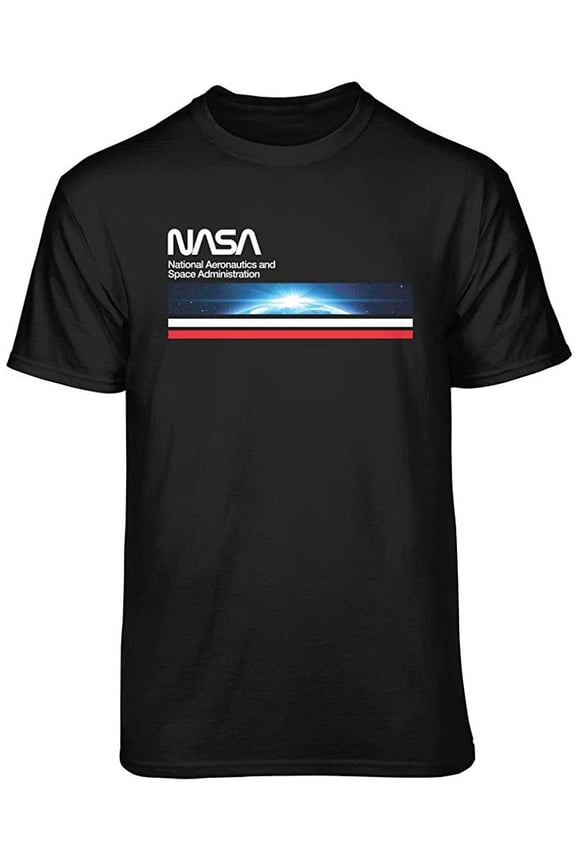 NASA Futuristic Logo Graphic T-Shirt (X-Large, Black)