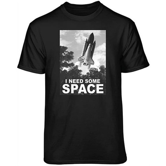 Teelocity NASA I Need Some Space Graphic T-Shirt (Large, Black)