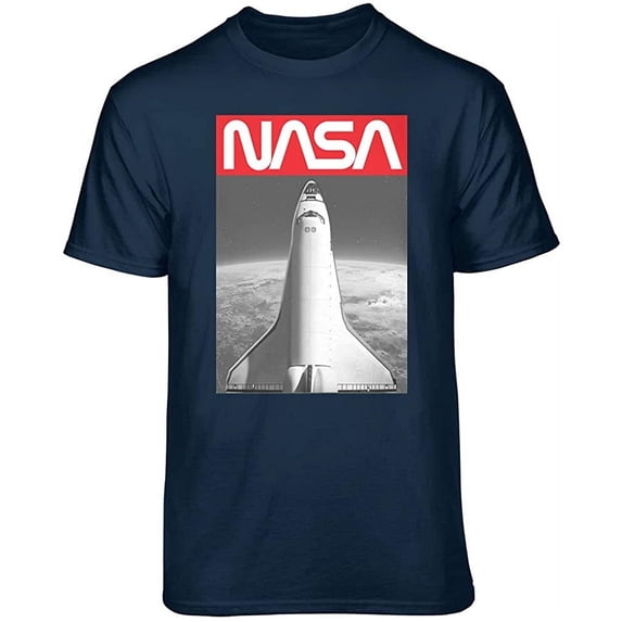 Teelocity NASA Shuttle Graphic T-Shirt (3X-Large, Navy)