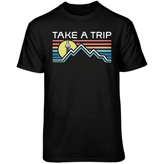 Teelocity NASA Take A Trip Graphic T-Shirt (3X-Large, Black)
