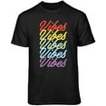 thumbnail image 1 of Teelocity Vibes Repeat Graphic T-Shirt (Medium - Standard Fit, Black), 1 of 13