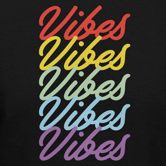 Teelocity Vibes Repeat Graphic T-Shirt (Medium - Standard Fit, Navy)