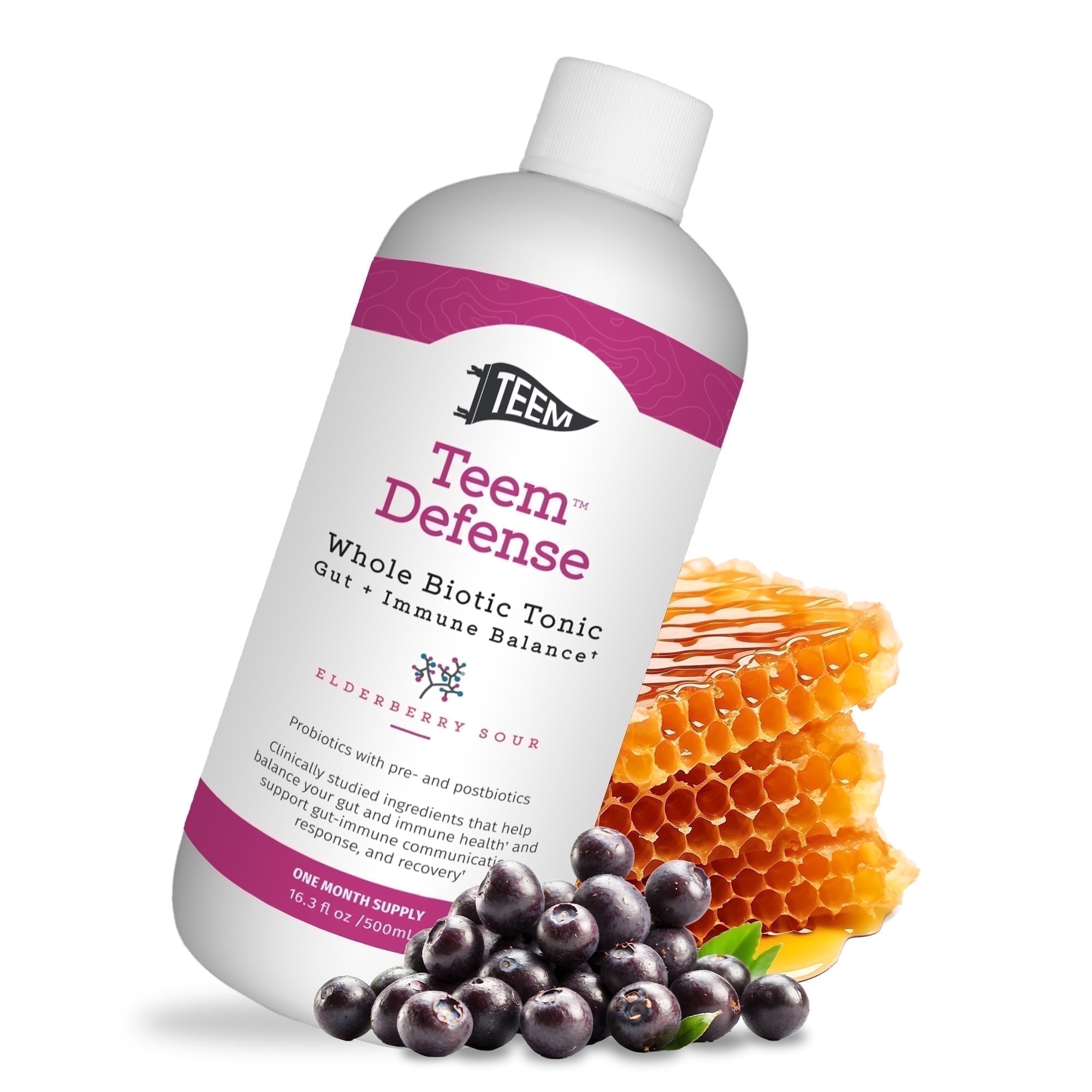 SCD Probiotics Teem Defense Probiotic with Elderberry and Postbiotics, Immune System Support, 30-Day Supply, 1-Count, 16 fl. oz