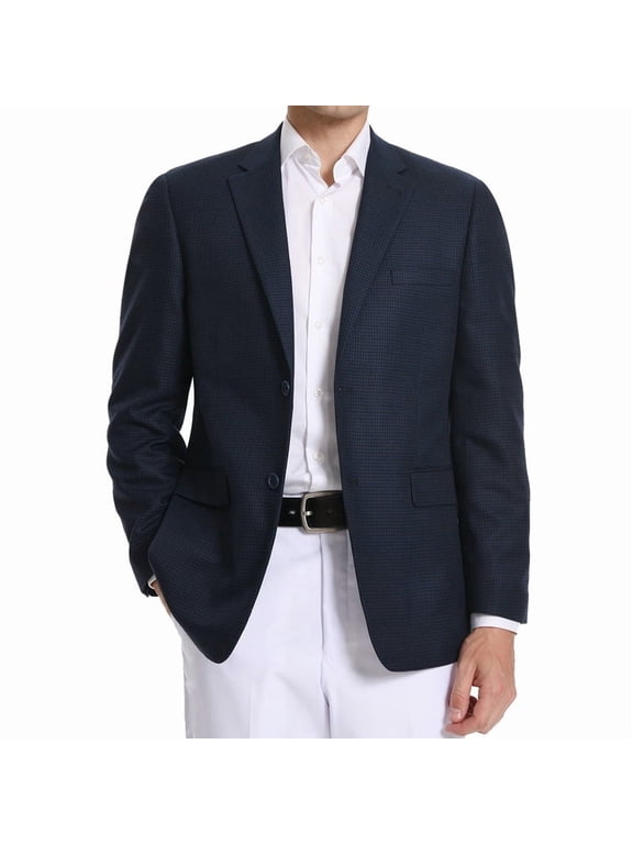Men's Casual Blazer Houndstooth Plaid Sport Coats Lightweight Classic Fit Suit Jacket