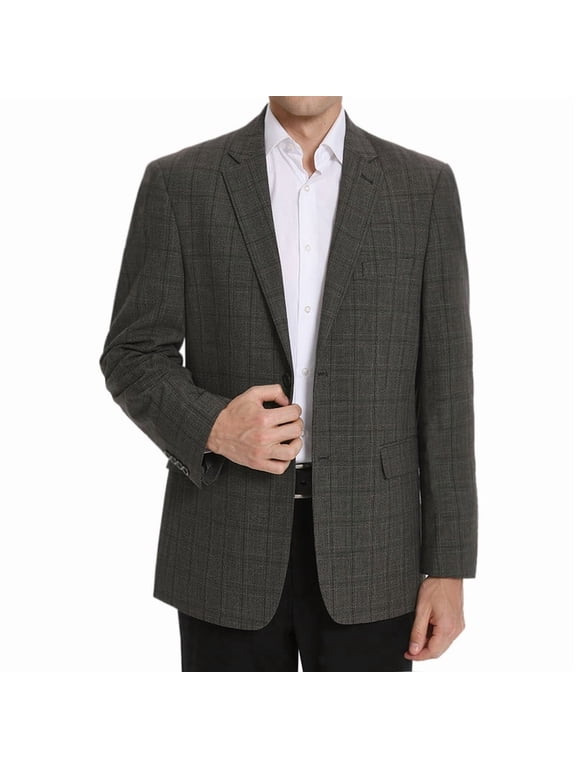 Men's Casual Blazer Houndstooth Plaid Sport Coats Lightweight Classic Fit Suit Jacket