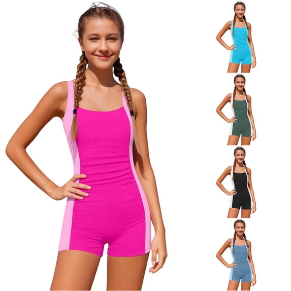 1 Piece Swimsuit Boyleg Bathing Suit Quick Dry Summer Swimwear with Adjustable Straps Girls Size 17-18 Years Swimsuit