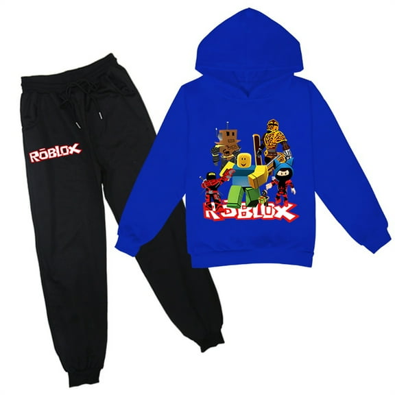 Teen 2 Piece Sweatsuit Outfits Roblox Casual Sweatshirt and Jogger Pants Pullover Long Sleeve Hooded Set
