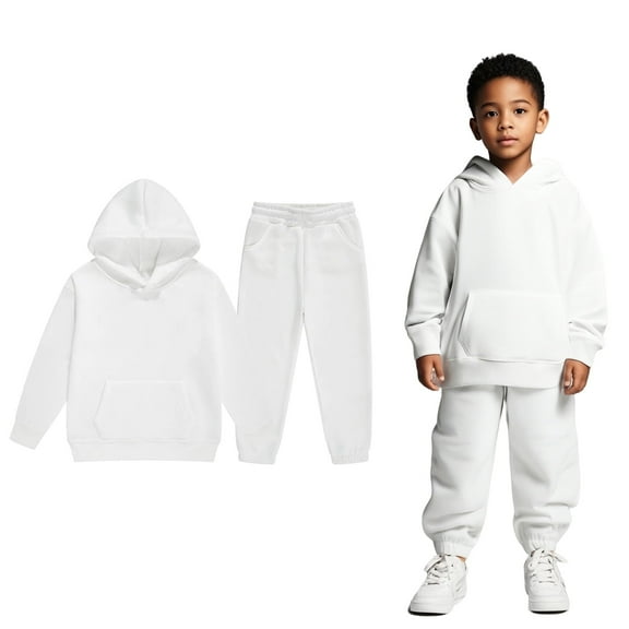 Teen Active Sweatsuit Long Sleeve Solid Basic Hoodie Sweatpants 2 Piece Winter Clothes Teenage Girl Clothes 10-11 Years Cute Boy Girl Clothing
