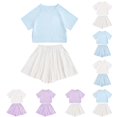 thumbnail image 1 of Athletic Sets Quick Dry Short Sleeve T-Shirt and Shorts 2 Piece Set Girls Clothes Size 11-12 Years, 1 of 3