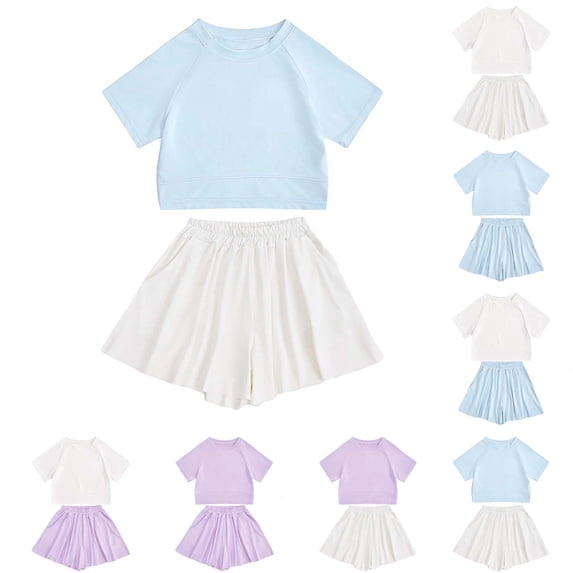 Athletic Sets Quick Dry Short Sleeve T-Shirt and Shorts 2 Piece Set Girls Clothes Size 11-12 Years