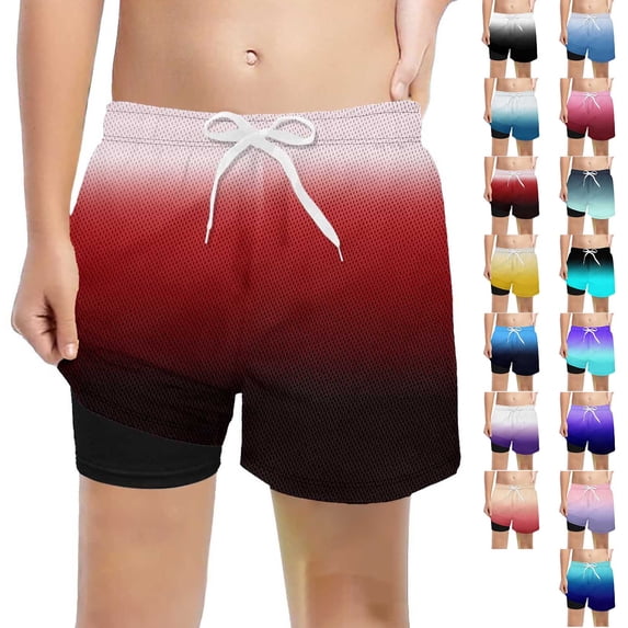 Teen Athletic Shorts Boys Elastic Waist Drawstring Mesh Running Shorts Compression Liner Baseball Soccer Shorts Summer Shorts 13-14 Years Boy Shorts