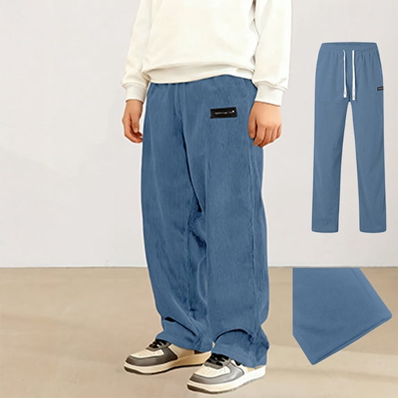 Baby Boy Corduroy Pants Elastic Slacks School Uniform Pants Boys Size 13-14 Years Pants