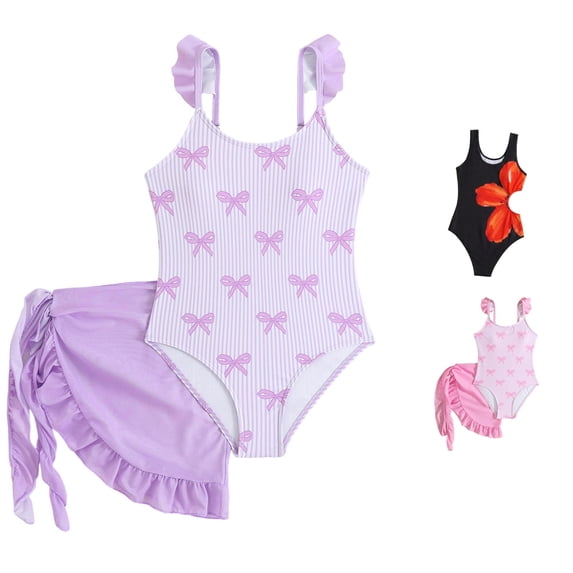 Bathing Suits Sleeveless Girls Swimsuit 1 Piece Fashion Bathing Suit Girls Girls Size 11-12 Years Swimsuit