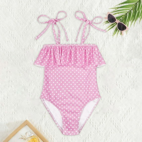 Teen Bathing Suits Toddler Girls One Piece Bikini Sleeveless Floral Print Rash Guard Swimsuit with Adjustable Shoulder Strap Baby Swimsuit Girl Pink 3 Years-4 Years