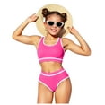 thumbnail image 1 of Teen Bikini Sets Toddler Girls Two Pieces Swimsuit Color Block Stripe Swimwear Summer Beach Bathing Suit 18M-5T, 1 of 9