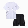 thumbnail image 1 of Teen Boy 14-17T Athletic Clothes Set Quick Dry 2PC Set Short Sleeve T-Shirt And Loose Shorts Outfit Set Gibobby,15-16 Years,White, 1 of 4
