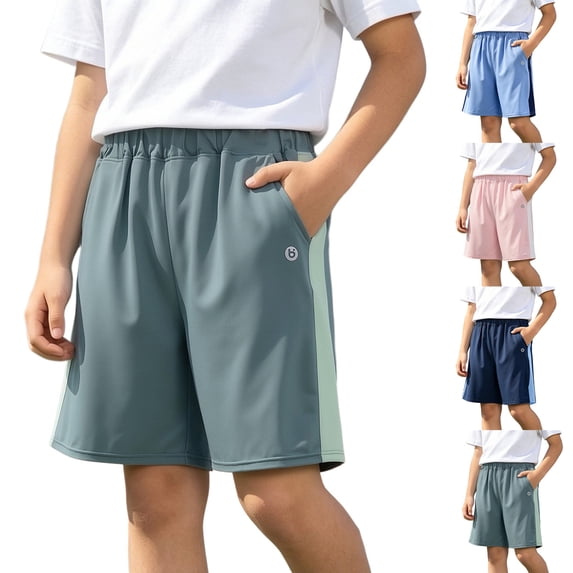 Boy Athletic Shorts Lightweight Mesh Running Shorts Elastic Waist Soccer Basketball Shorts with Pockets Summer Shorts Kids Shorts 11-12 Years
