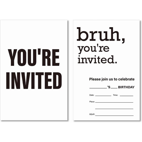Teen Boy Birthday Invitations with Envelopes Set of 20 You're Invited Birthday Party Invites Fill in Blank