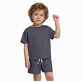 thumbnail image 1 of Teen Boy Clothes Baby Boys Set Kids Unisex Spring Summer Cotton Loose Print Short Sleeved Sports 6M 12M 18M 24M 3T 4T Boys' Clothing Sets Toddler Sweat Outfit Two Pieces, 1 of 9