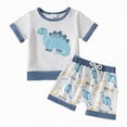 thumbnail image 1 of Teen Boy Clothes Baby Outfits for Boys Kids Spring Summer Dinosaur Print Short Sleeved Training 12 18 24 Month 3T 4T 5T T Shirt and Shorts Tees 2PCS, 1 of 7