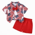 thumbnail image 1 of Teen Boy Clothes Boys' Shorts Set Outfits Kids Spring Summer Solid Printed Short Sleeved Training 6M 12M 18M 24M 3T 4T Shirt Tops and Pajama 2PCS, 1 of 6