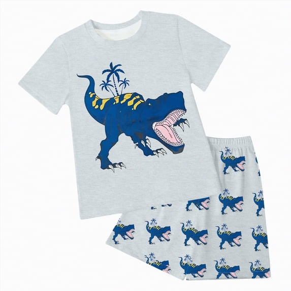 Teen Boy Clothes Boys' Shorts Set Outfits Kids Summer Polyester Dinosaur Print Short-sleeved Sports 0 6 12 18 24 Months 2T 3T T Shirt Two Piece Children's 2-Piece