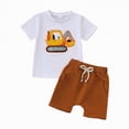 thumbnail image 1 of Teen Boy Clothes Boys' Shorts Set Outfits Kids Unisex Summer Round Neck Short Sleeve Casual 18-24 Months 2t 3t 4t 5t 6t T-Shirt with Solid 2Pcs Outfit T Shirt Pullover Tops 2-Piece, 1 of 8